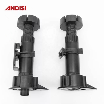 조정 가능한 부엌 캐비닛 평준화 발 검은색 100-190MM 높이 PP ABS 재료
