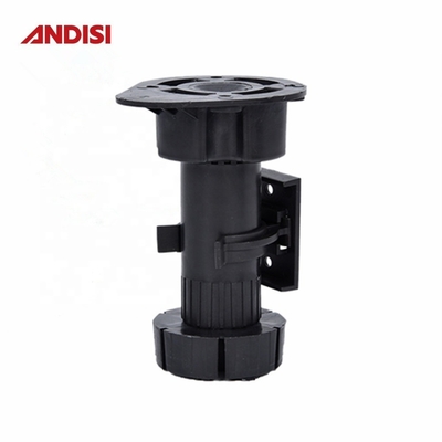 조정 가능한 부엌 캐비닛 평준화 발 검은색 100-190MM 높이 PP ABS 재료
