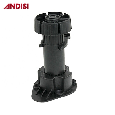 조정 가능한 부엌 캐비닛 평준화 발 검은색 100-190MM 높이 PP ABS 재료