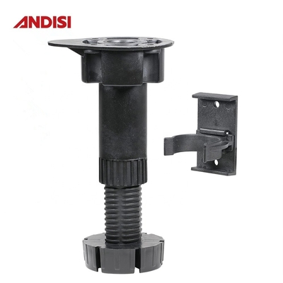 조정 가능한 부엌 캐비닛 평준화 발 검은색 100-190MM 높이 PP ABS 재료