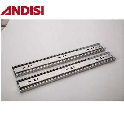 OEM 45kg 로드 용량 완전 확장 부드러운 닫기 45mm 볼 베어링 드로이 철도 슬라이드