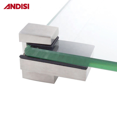 OEM 진크 합금 강철 높이 조절 0-22mm 벽 장착 각 유리 유리 선반 고정 유리 클램프