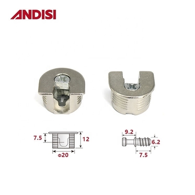 진크 합금 20mm 스레드 캄 잠금 미니 고정 셸프 지원 홀더 가구 커넥터