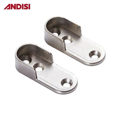 44mm 진크 합금 옷 옷장 캐비닛에 대한 레일 홀더 타원 파이프 파이프 끝 브래킷