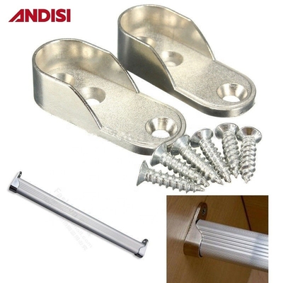 44mm 진크 합금 의류 레일 홀더와 타원형 파이프 지원으로 옷장을 업그레이드