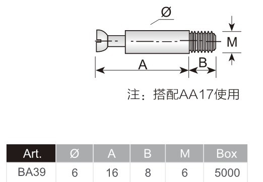 10mm 캠 볼트 및 M6 도벨 가구 연결 장치